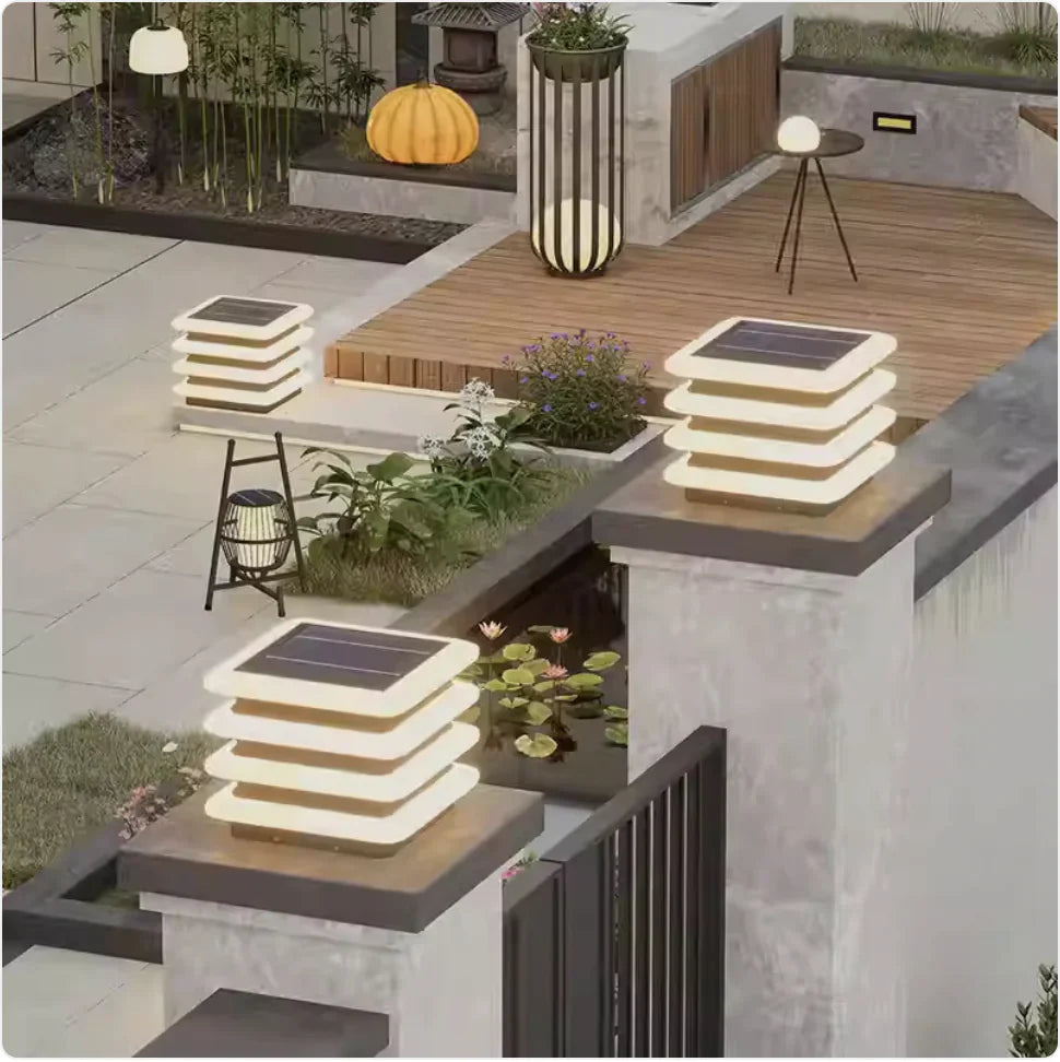 Solar Waterproof Outdoor Wall Pillar Lamp